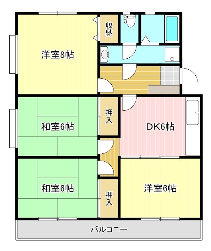 グレースウッズ 4-A号室 間取り
