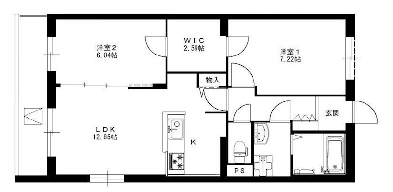 スウィートベル 301号室 間取り