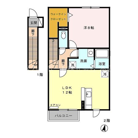 ロイヤルタウン染地台Ｃ 間取り