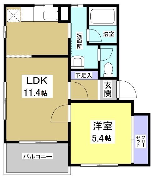 カサボニータ 202号室 間取り
