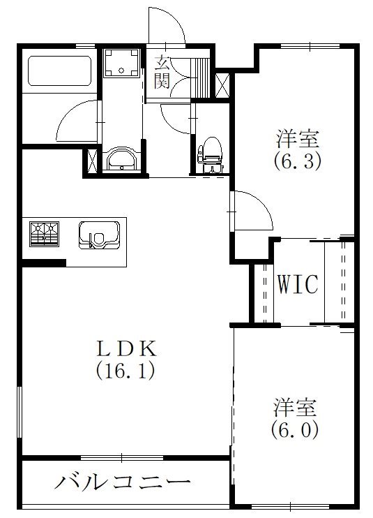 オークセレーノ 101号室 間取り