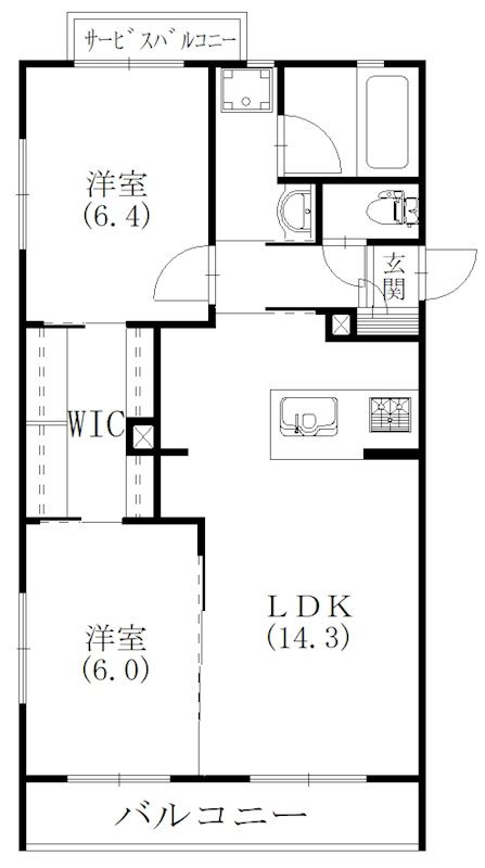 オークセレーノ 103号室 間取り