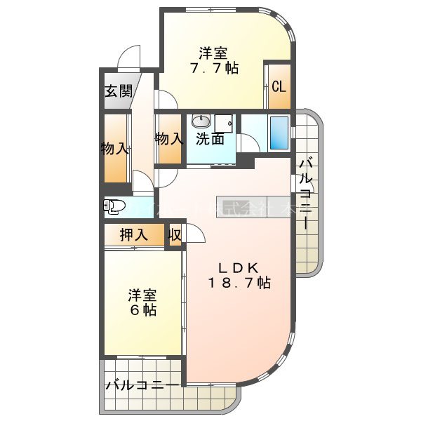 グランドール 201号室 間取り