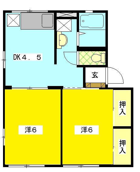 ソファレB 102号室 間取り