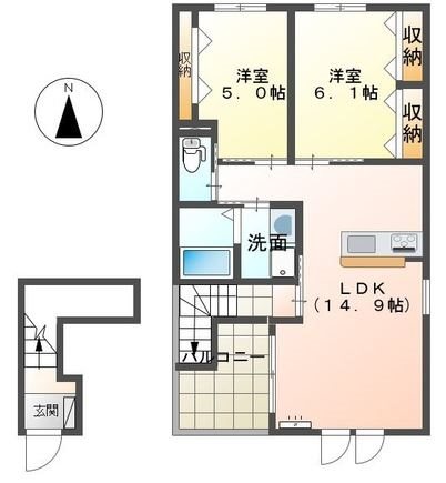 カーサマグノリア 202号室 間取り
