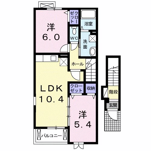 グッドライフB 201号室 間取り