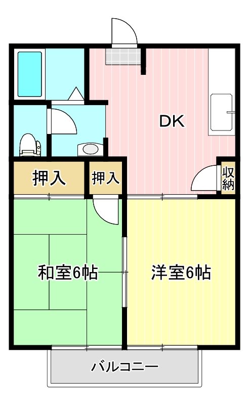 セントポーリア葵D 102号室 間取り