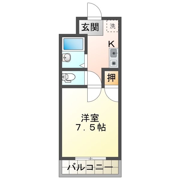 ハイツHOKUTO 301号室 間取り
