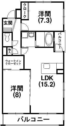 エクセルシア 101号室 間取り
