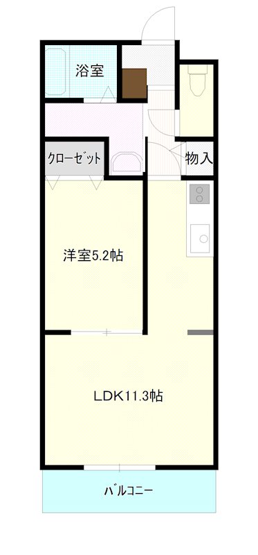ハーヴェスト染地台 103号室 間取り