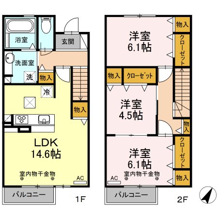ヴィラ・グレイス 107号室 間取り
