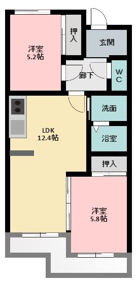 ル・リオンひくまの 303号室 間取り