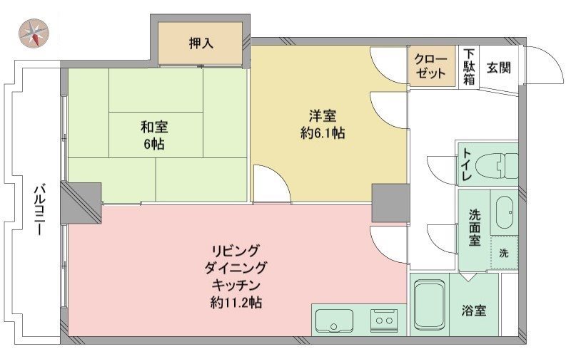ホリホックイン萩丘 205号室 間取り