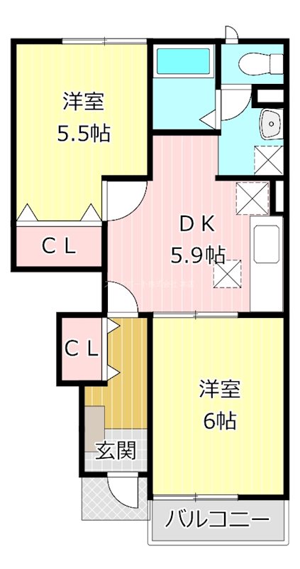 リバーサイド細江B 間取り図