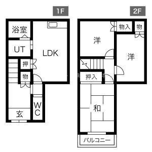 高丘北戸建て貸家 間取り