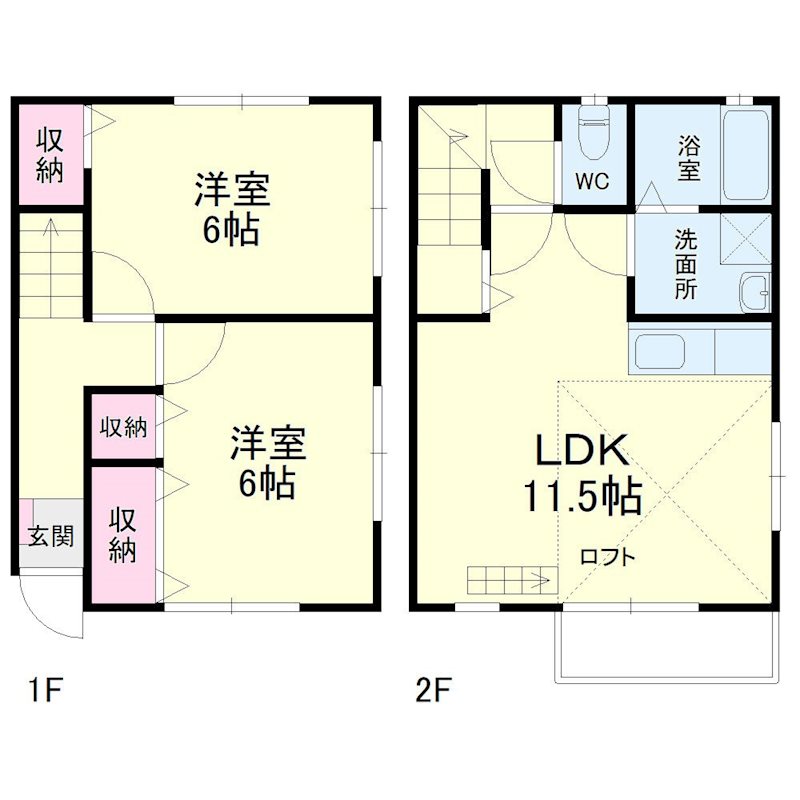モンシャトー幸 G号室 間取り