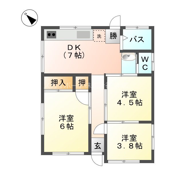 泉4丁目瀧下様貸家C 間取り