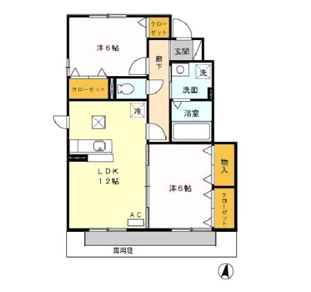 ロイヤルタウン染地台B 間取り