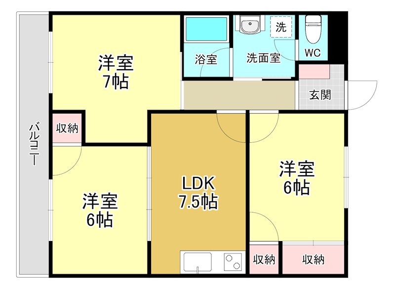 パークサイド髙木 303号室 間取り