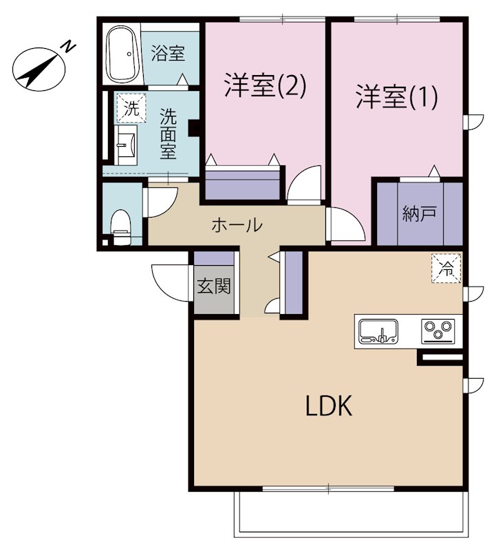 Grand Hill 清水Ⅰ 202号室 間取り
