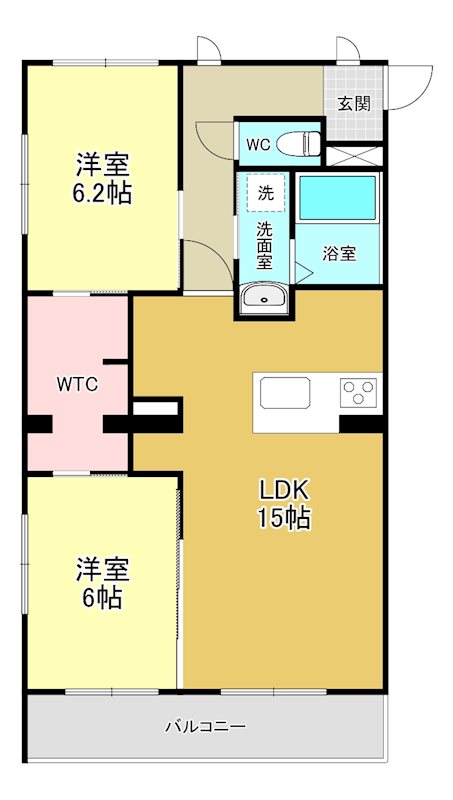 エクシード三方原Ⅰ 205号室 間取り