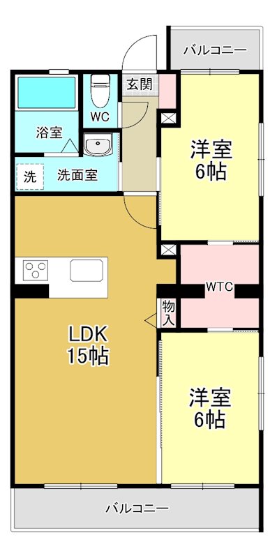 エクシード三方原Ⅱ 101号室 間取り