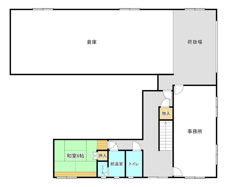 高丘西倉庫付き事務所 間取り