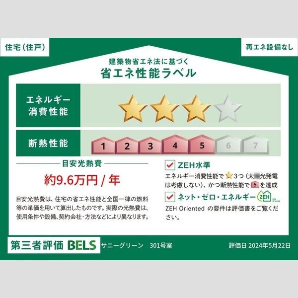 サニーグリーン 省エネ性能ラベル