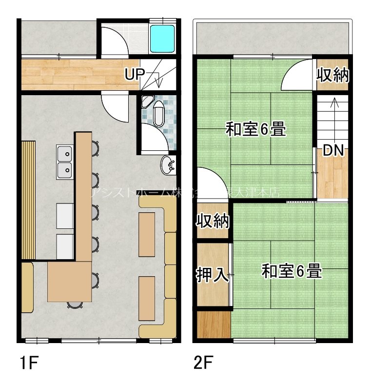 大阪府泉大津市我孫子408-6 間取り