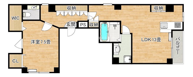 シティーコート北瓦町 間取り