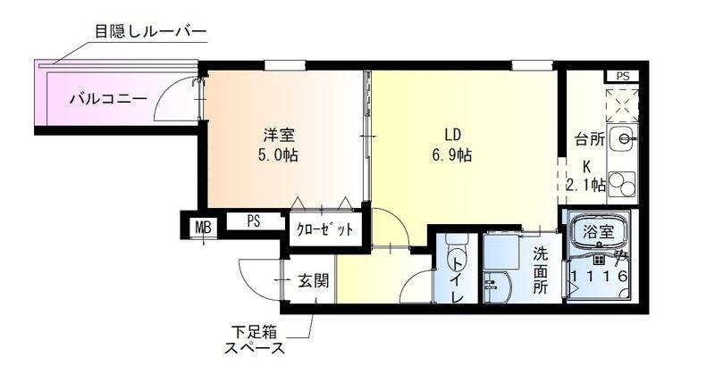 フジパレス高石千代田Ⅱ番館 間取り