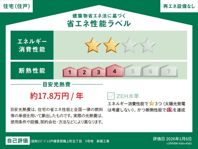 フジパレス戸建賃貸磯上町五丁目 省エネ性能ラベル