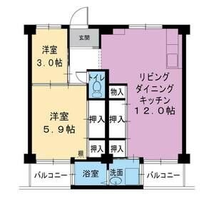 ビレッジハウス葛ノ葉4号棟 間取り