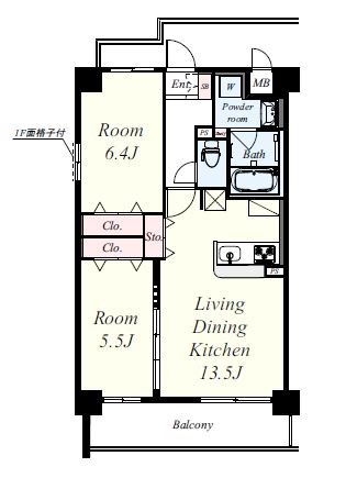 リラスクエア八尾宮町Ⅱ 間取り図
