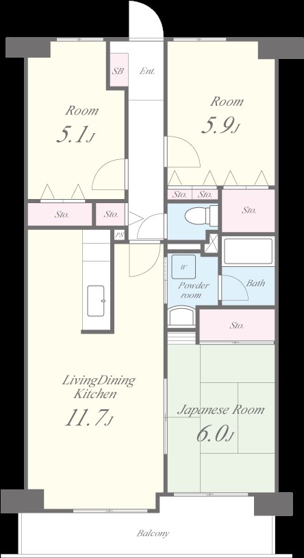 シオンデシュー 間取り図