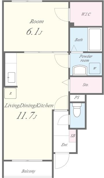 J・ソブリン 102号室 間取り