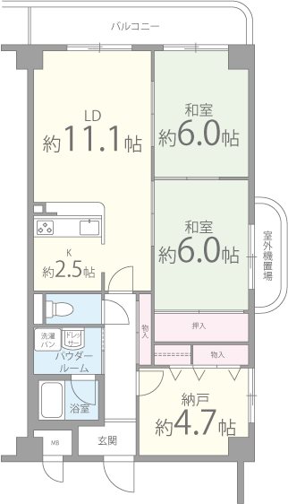 グランドゥール緑ヶ丘 間取り図