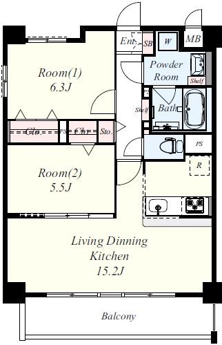 ネオコート上土室（カミハムロ） 間取り図