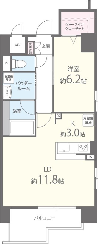 エル･イソベ三宮 1313号室 間取り