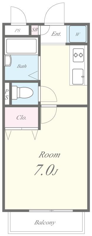 クレールモエ 101号室 間取り