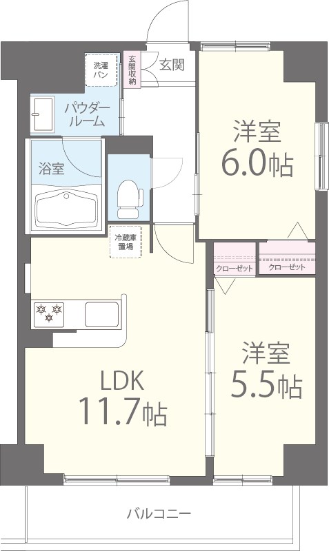 アベニール鷺洲 間取り図