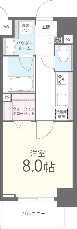 ｳｴｽﾄ ﾋﾙｽﾞ 大倉山 102号室 間取り