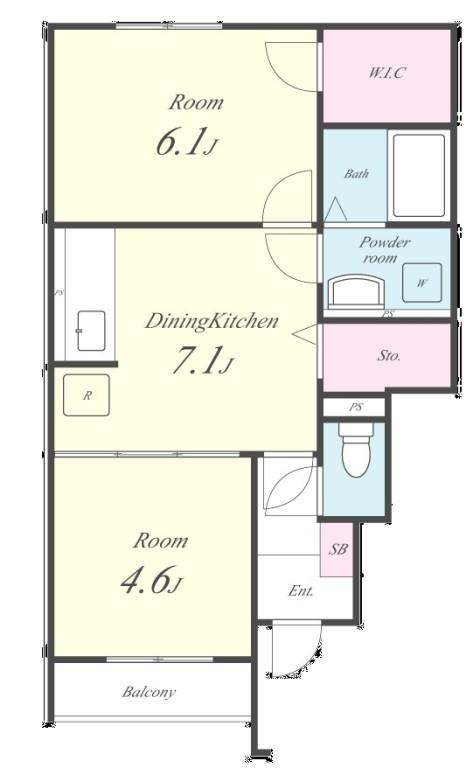 フローラ上津台Ⅱ番館 間取り図