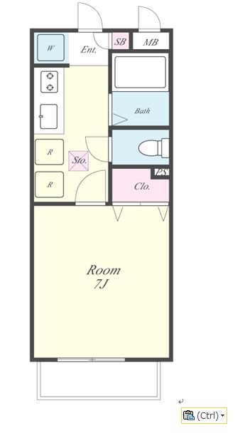 グローリー1番館 205号室 間取り