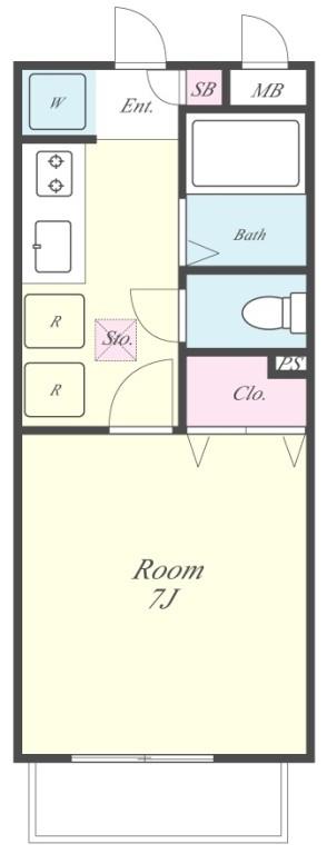 グローリー1番館 205号室 間取り
