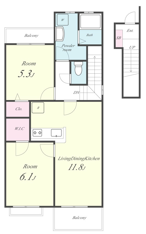コンフォート大喜 間取り図