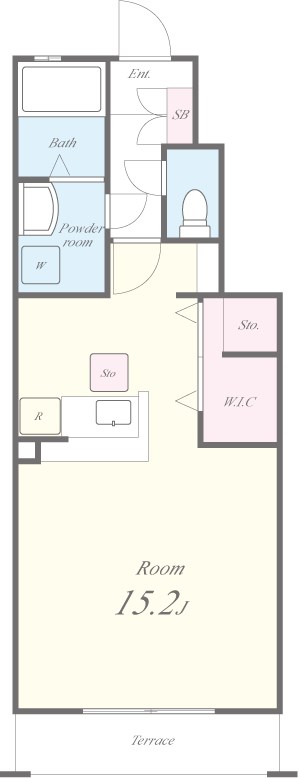ｴｽﾎﾟｱｰﾙ泉 106号室 間取り