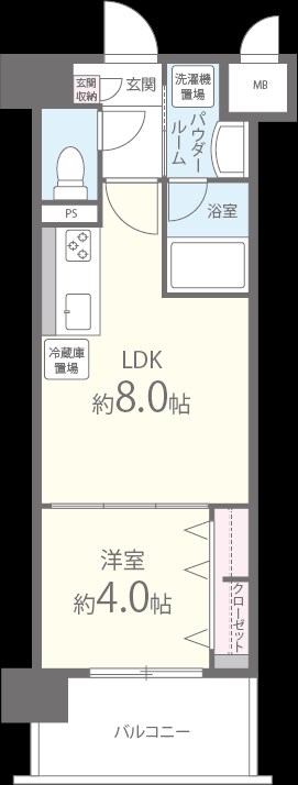 シャイニング福島離宮 503号室 間取り