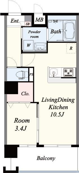 中条プレイス 502号室 間取り