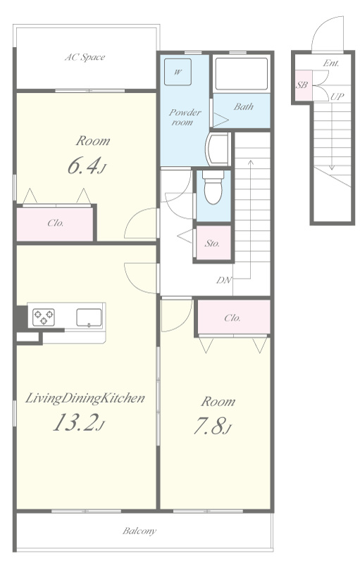 ペルル伊勢田 間取り図